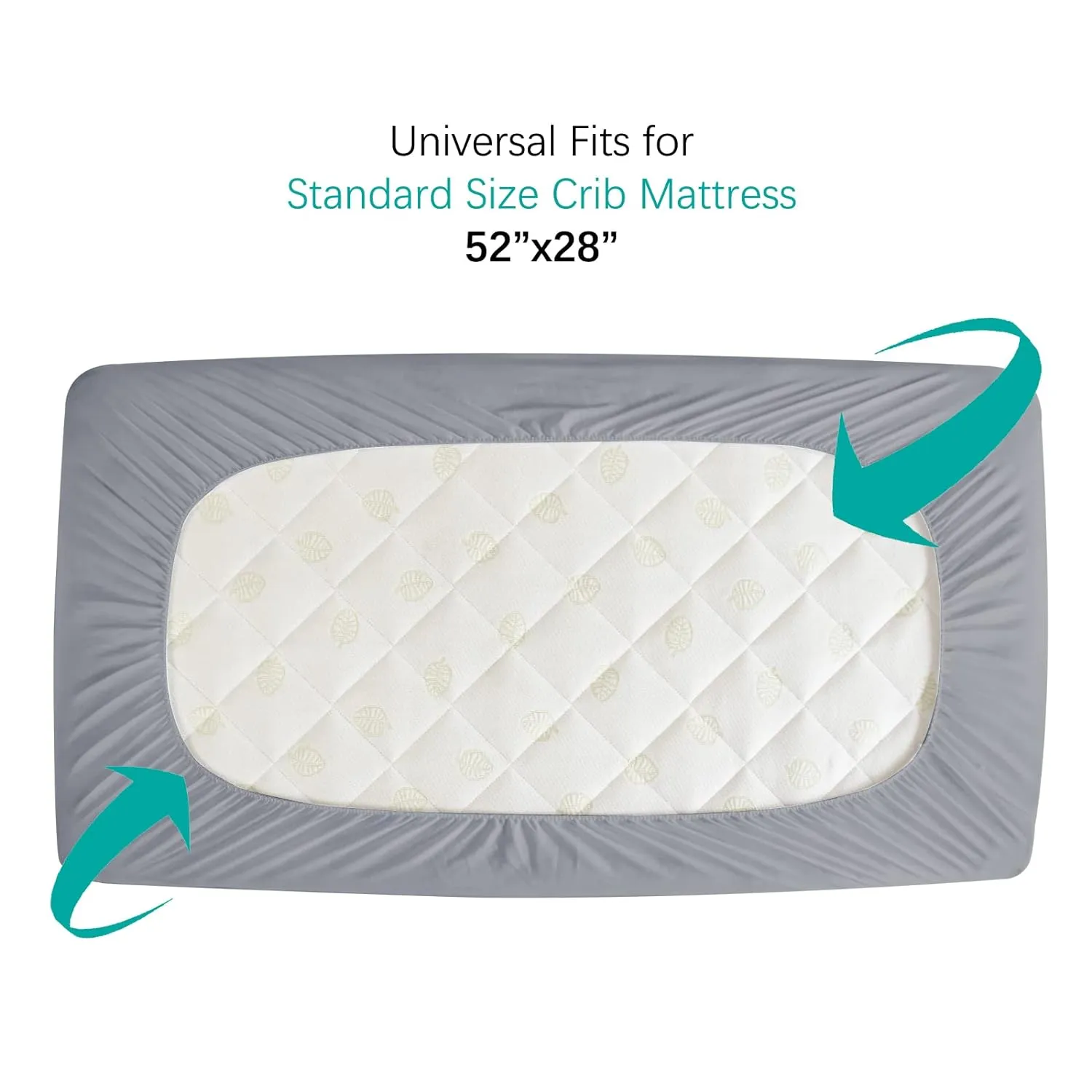 Crib Mattress Protector/ Pad Cover - 2 Pack, Quilted Microfiber, Waterproof, Grey & Pink (for Standard Crib/ Toddler Bed)