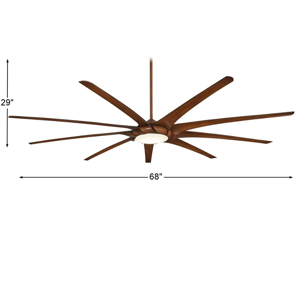 Cristafano LED 68" Belcaro Walnut Ceiling Fan with Wall Control