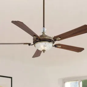 Cristafano LED 68" Belcaro Walnut Ceiling Fan with Wall Control