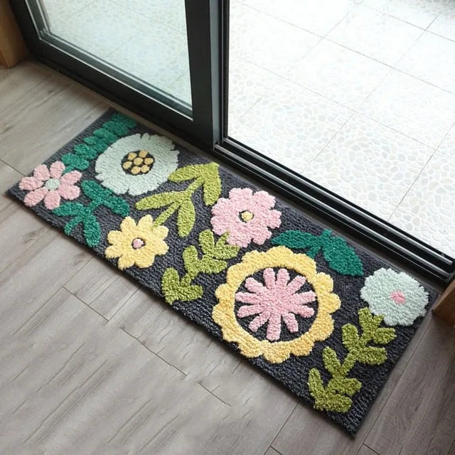 Cute Pattern High Water Absorbent Bathroom Carpet Bath Mat Multi Sizes Bathroom Mat Rug Anti-Slip Toilt Balcony Bath Rug Pad