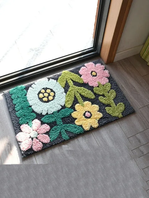 Cute Pattern High Water Absorbent Bathroom Carpet Bath Mat Multi Sizes Bathroom Mat Rug Anti-Slip Toilt Balcony Bath Rug Pad