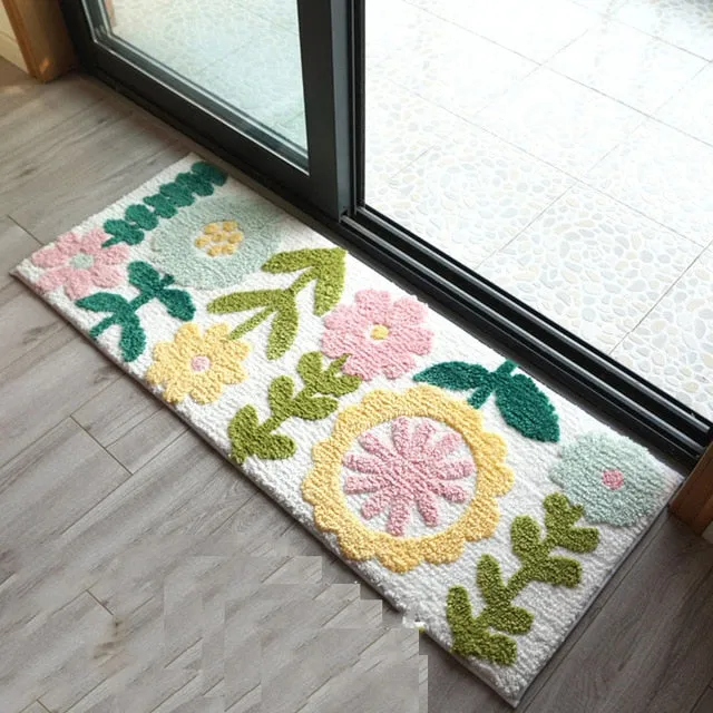 Cute Pattern High Water Absorbent Bathroom Carpet Bath Mat Multi Sizes Bathroom Mat Rug Anti-Slip Toilt Balcony Bath Rug Pad