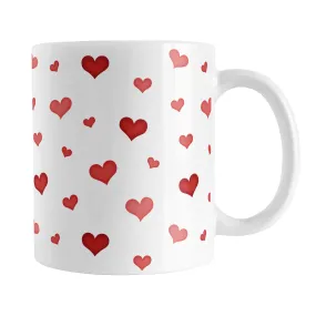 Dainty Cute Red Hearts Mug