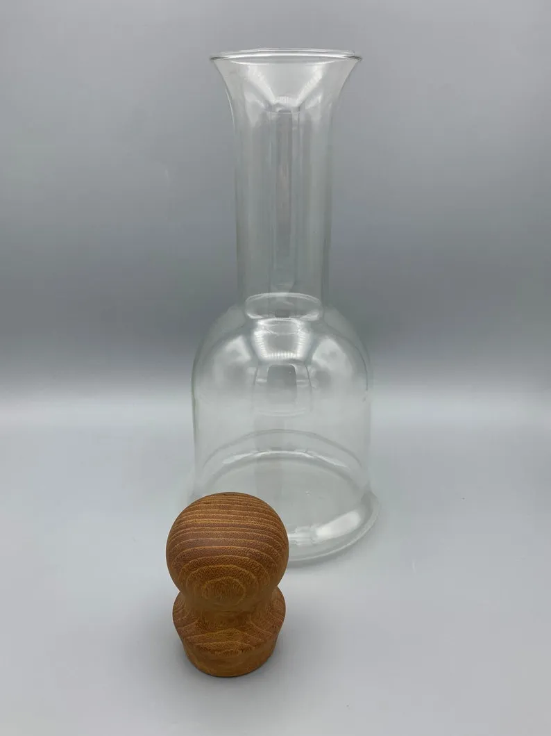 Dansk Glass Decanter with Wood Stopper