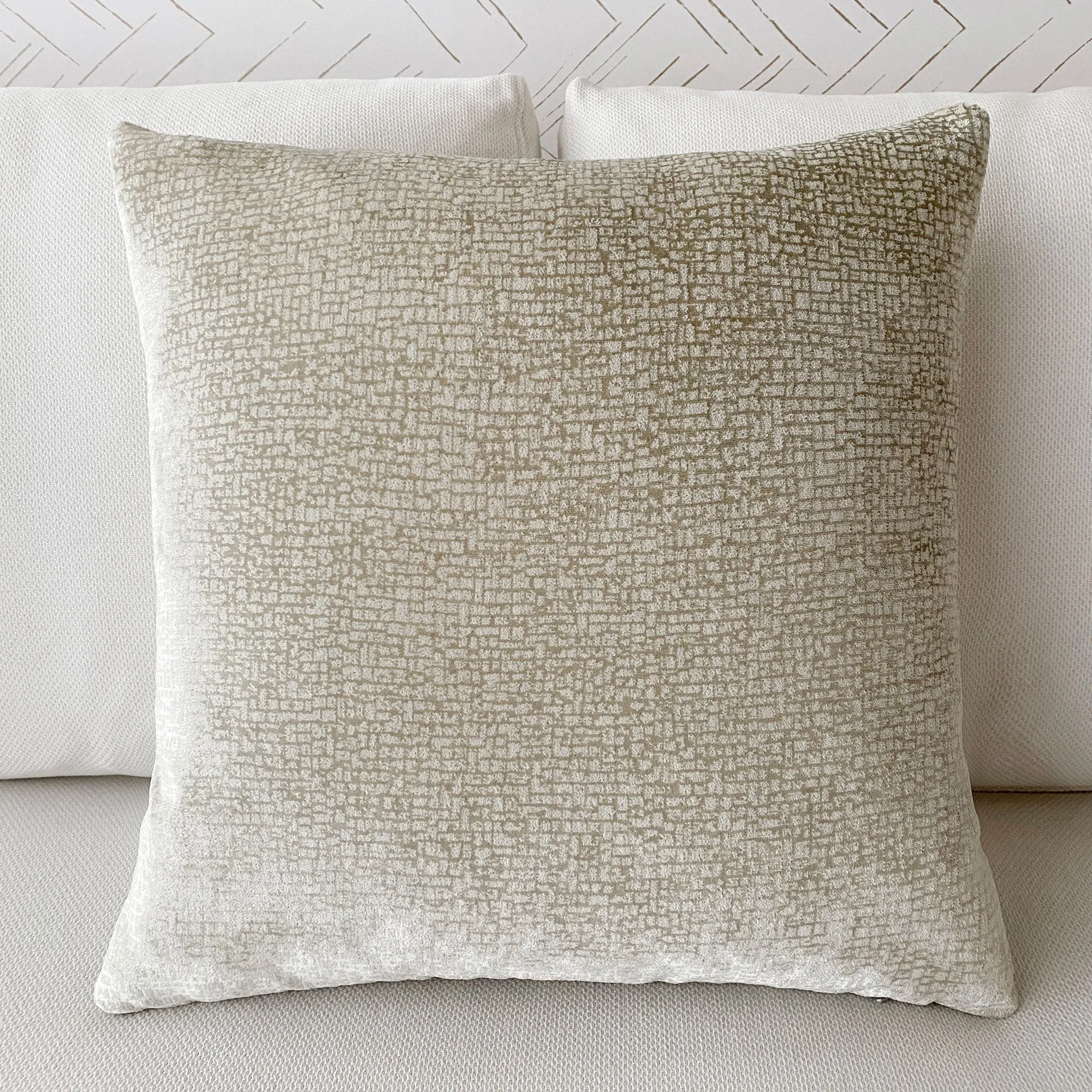 Dawning Beige Textured Throw Pillow Cover 20x20