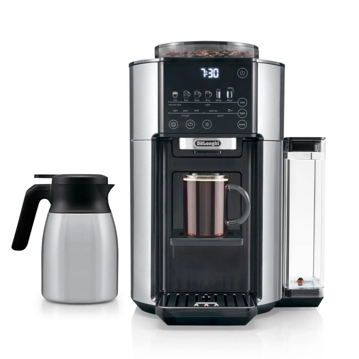 De'Longhi TrueBrew Automatic Coffee Machine with Bean Extract Technology - Stainless with Thermal Carafe