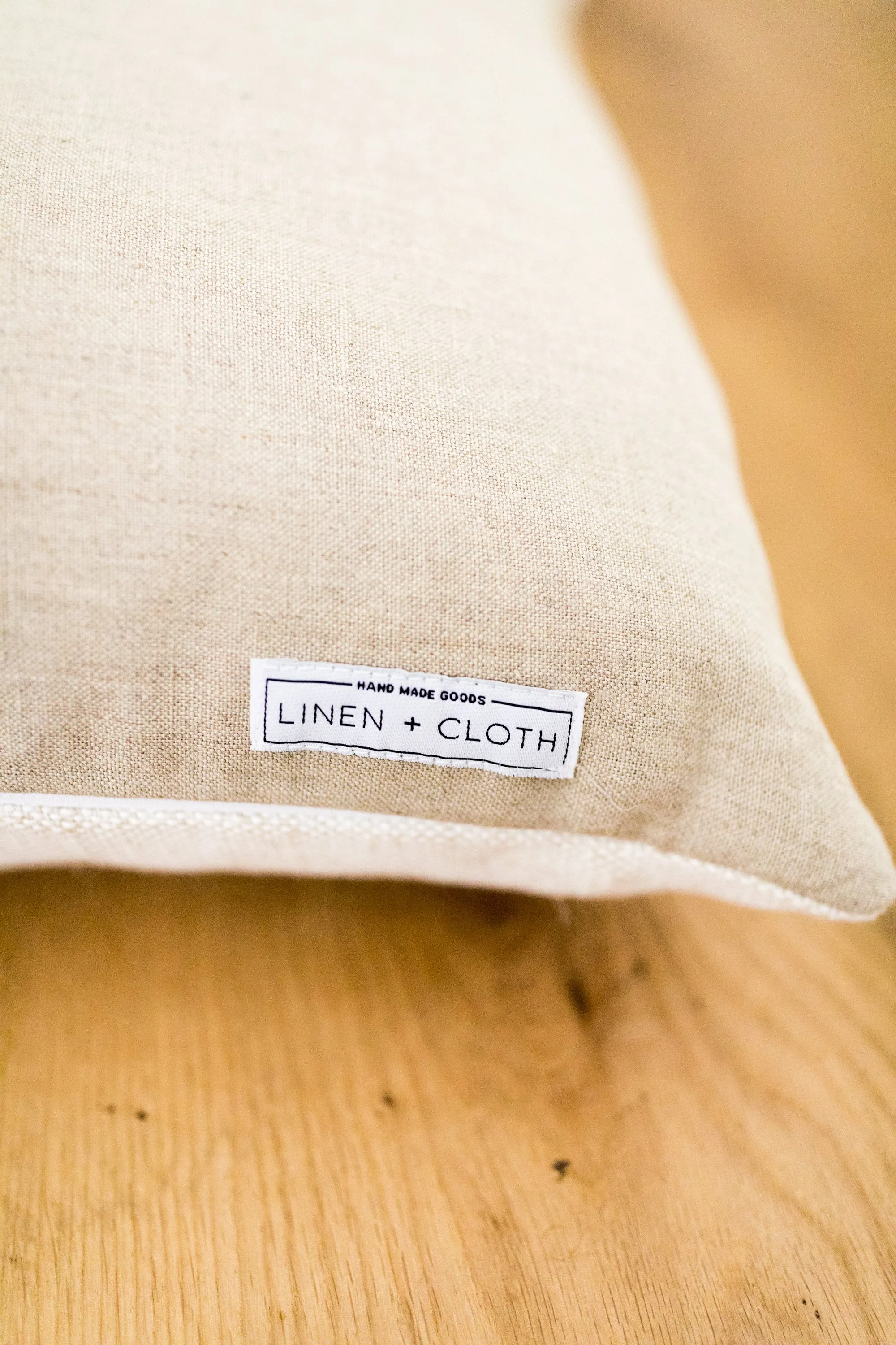 Designer Anika Solid Linen Pillow Cover in Cream