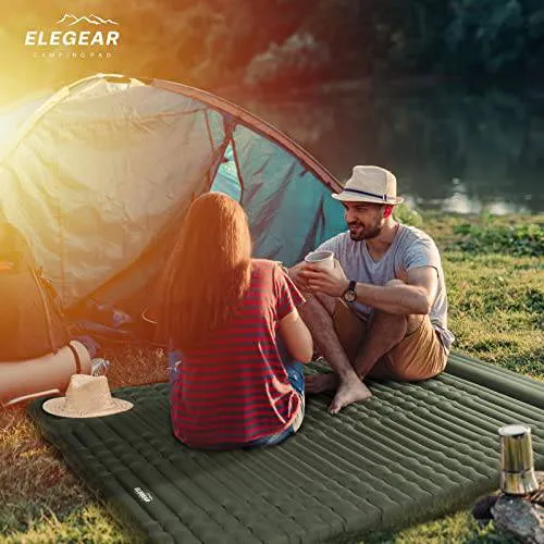 Double Sleeping Pad for Camping, Ultralight Self Inflating Camping Pad for 2 Person