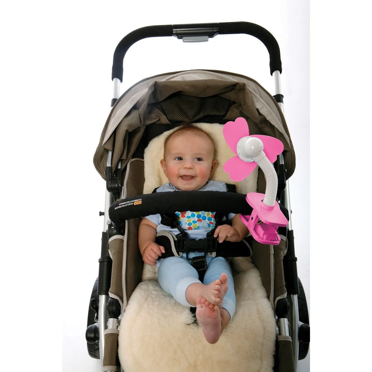 Dreambaby Clip-On Stroller Fan - Black / White / Pink / Blue