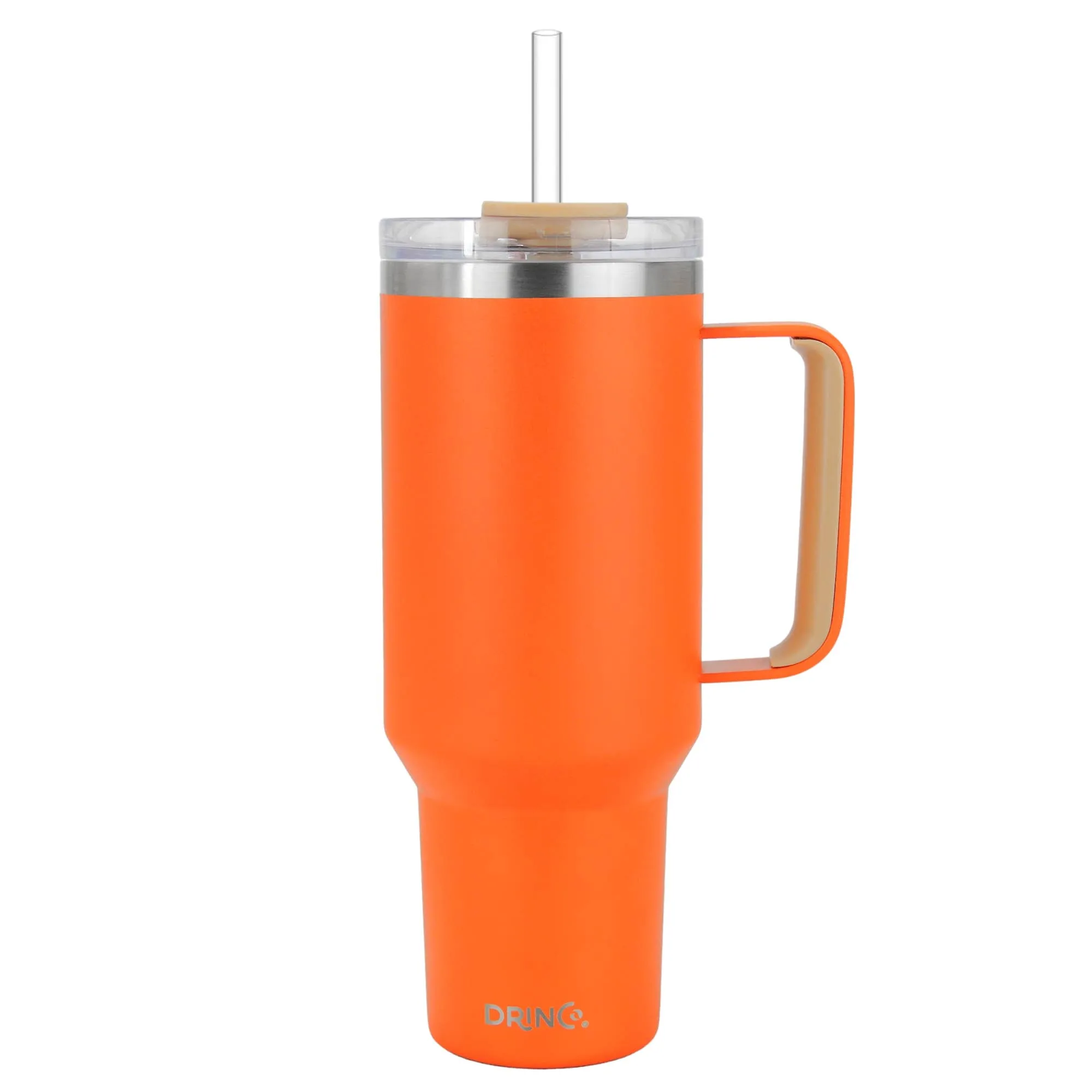 Drinco 40oz 30oz BigSur Tumbler with Handle Straw/Flip Lid: 30oz / Peach