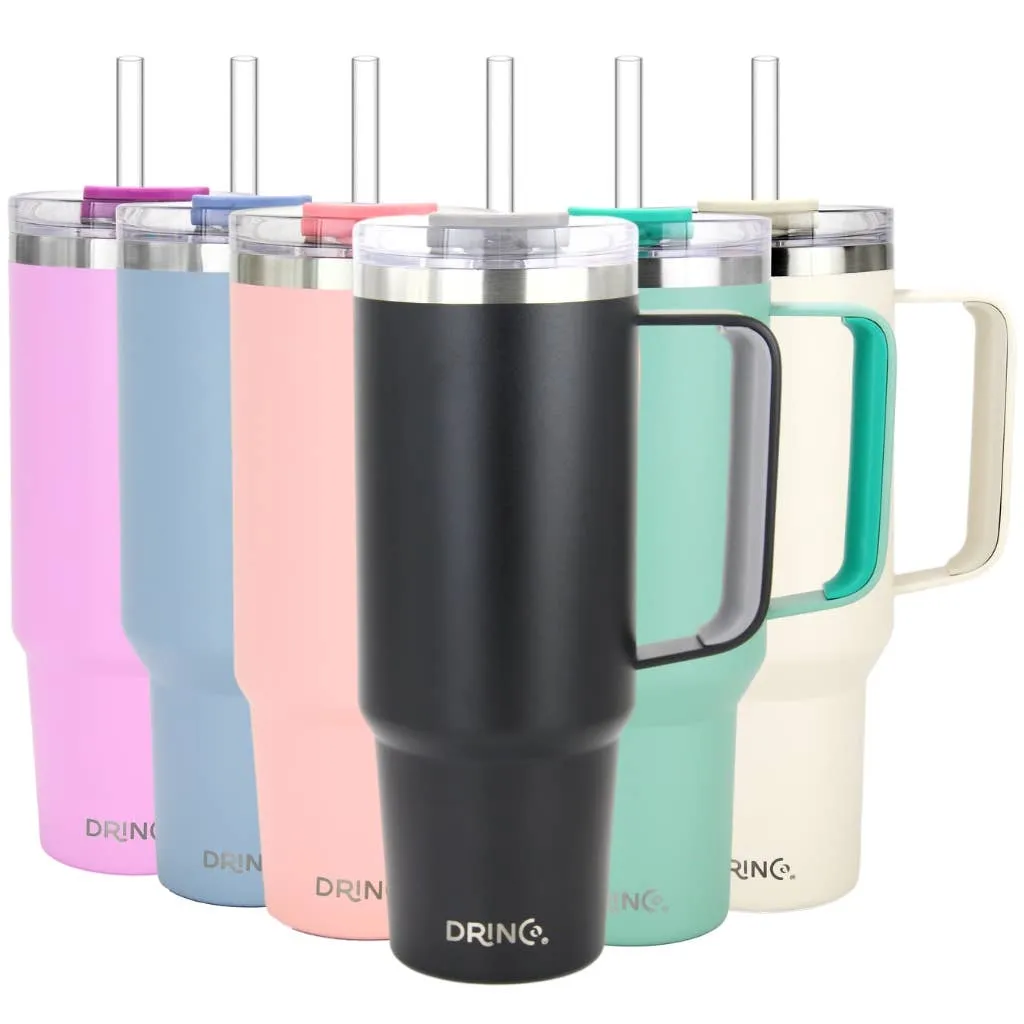 Drinco BigSur Tumbler with Handle Straw/Flip Lid Sage