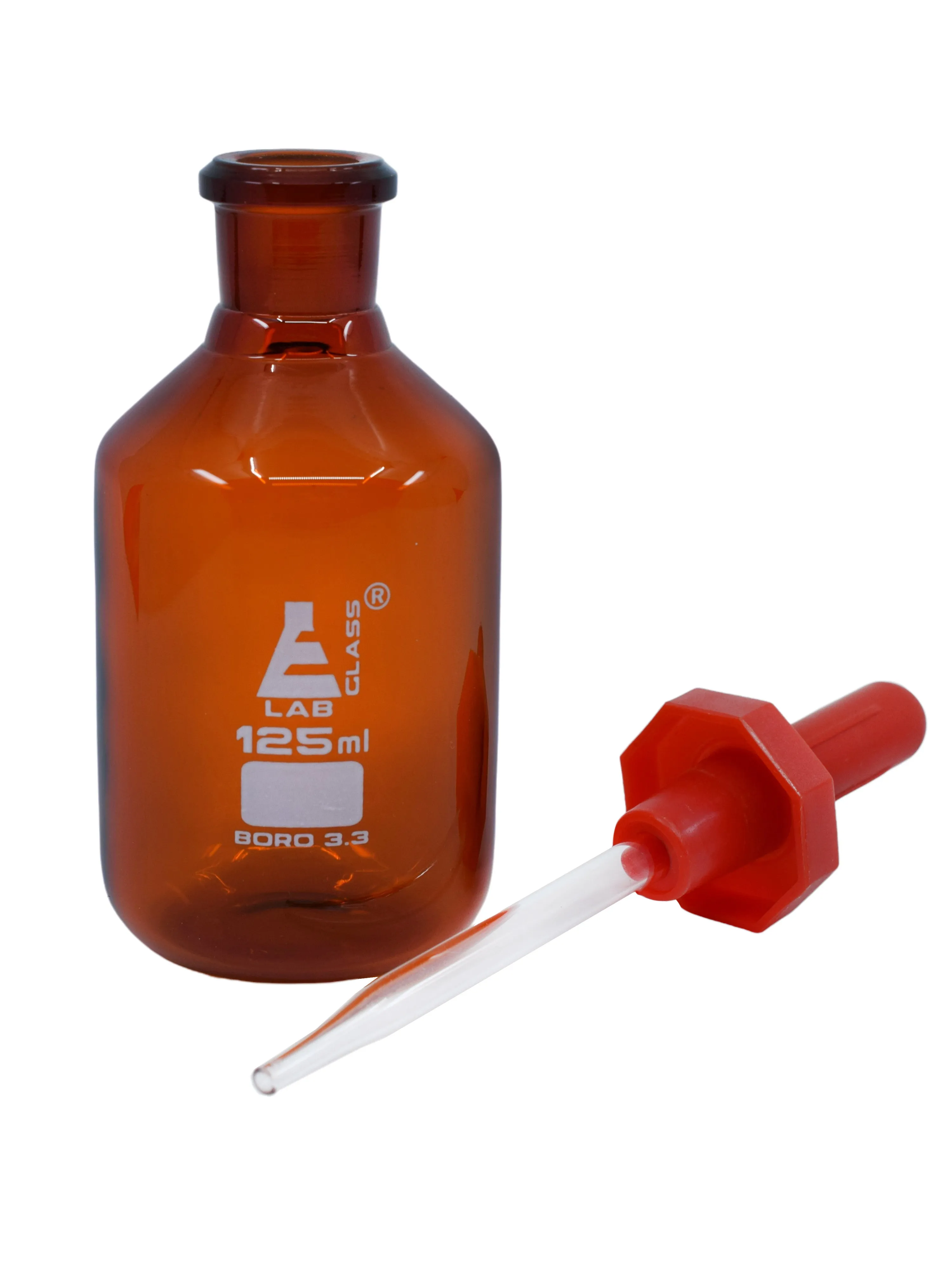 Dropping Bottle, 125ml (4.2oz) - Eye Dropper Pipette - Amber Borosilicate 3.3 Glass