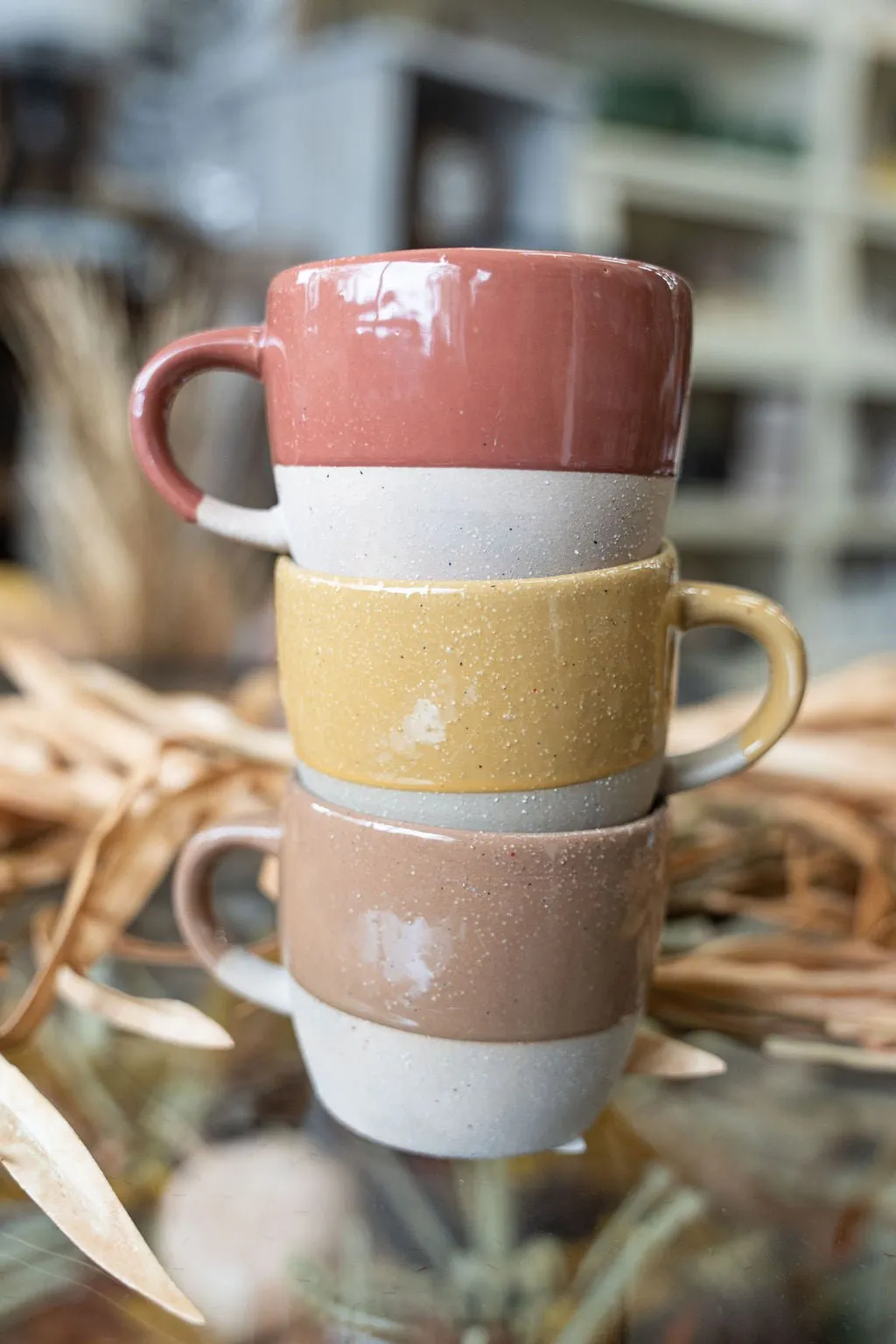 Dual Tone Glazed Stoneware Mug