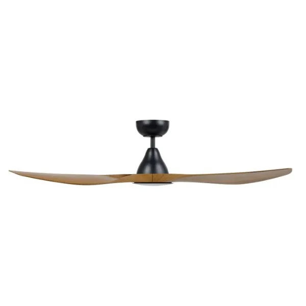 Eglo Surf 48in 122cm Ceiling Fan with 20W LED CCT Light - Black with Teak Finish