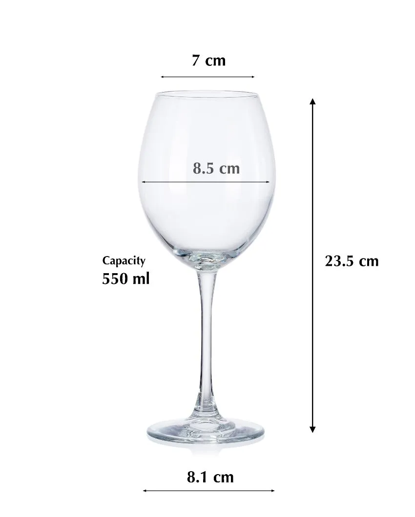 Enoteca Red Wine Stem Glasses | Set of 2 | 3 x 9 inches | 550ml