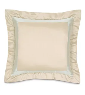 Evora Ivory with Flange Throw Pillow Cover 18x18