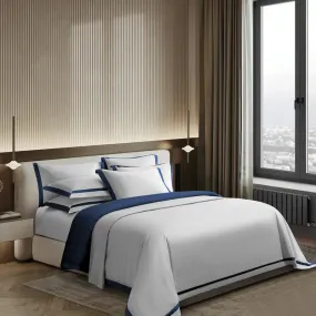 Ezra White and Navy Bedset 100% USA Cotton