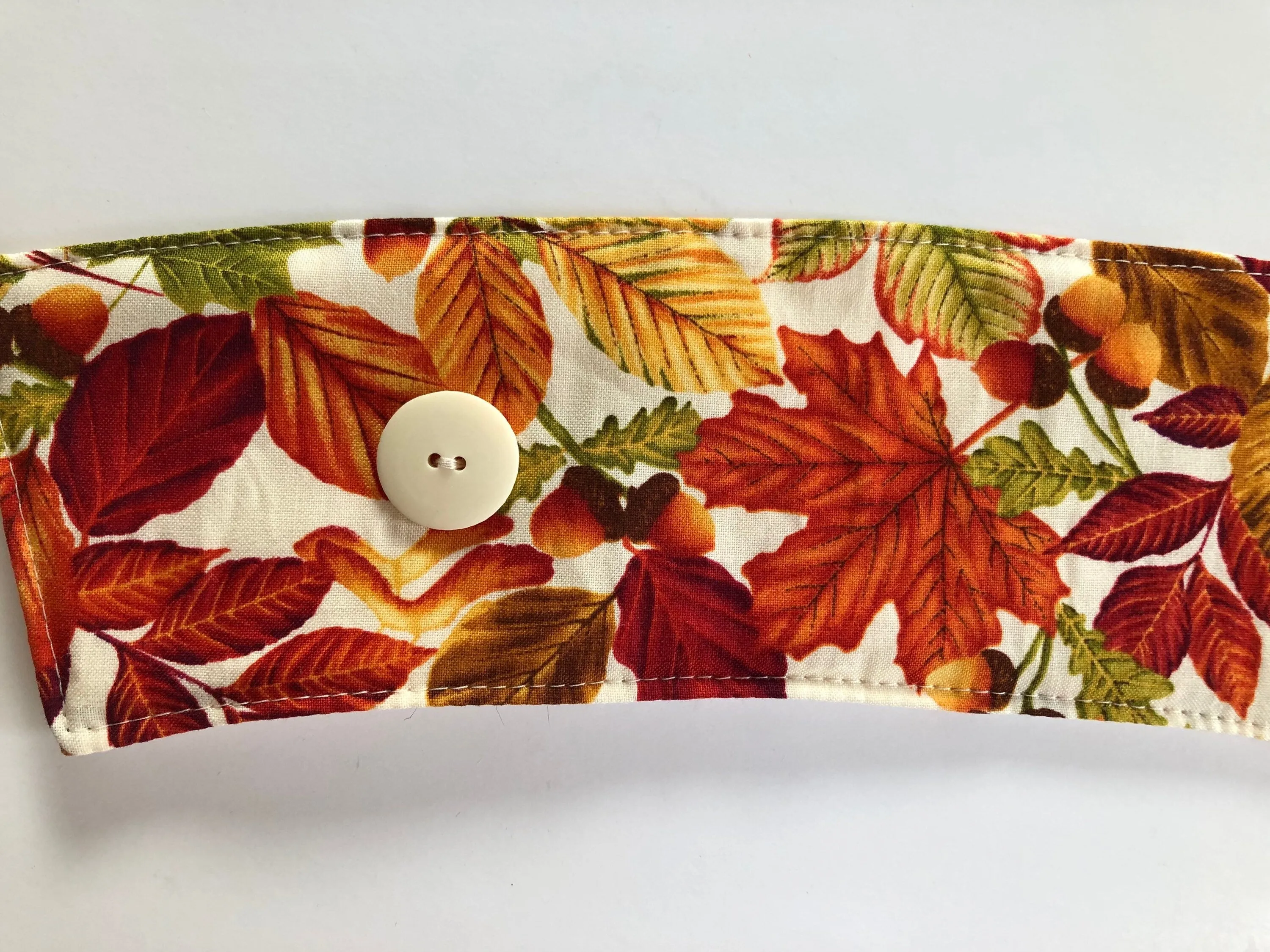 Fall Leaves Hot Drink Cup Cozy, fabric coffee sleeve