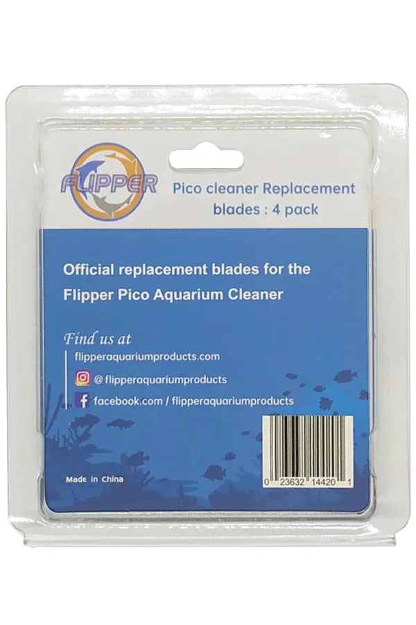 Flipper Pico 2 in 1 Aquarium Magnet Cleaner Replacement Blades - 4 Pack