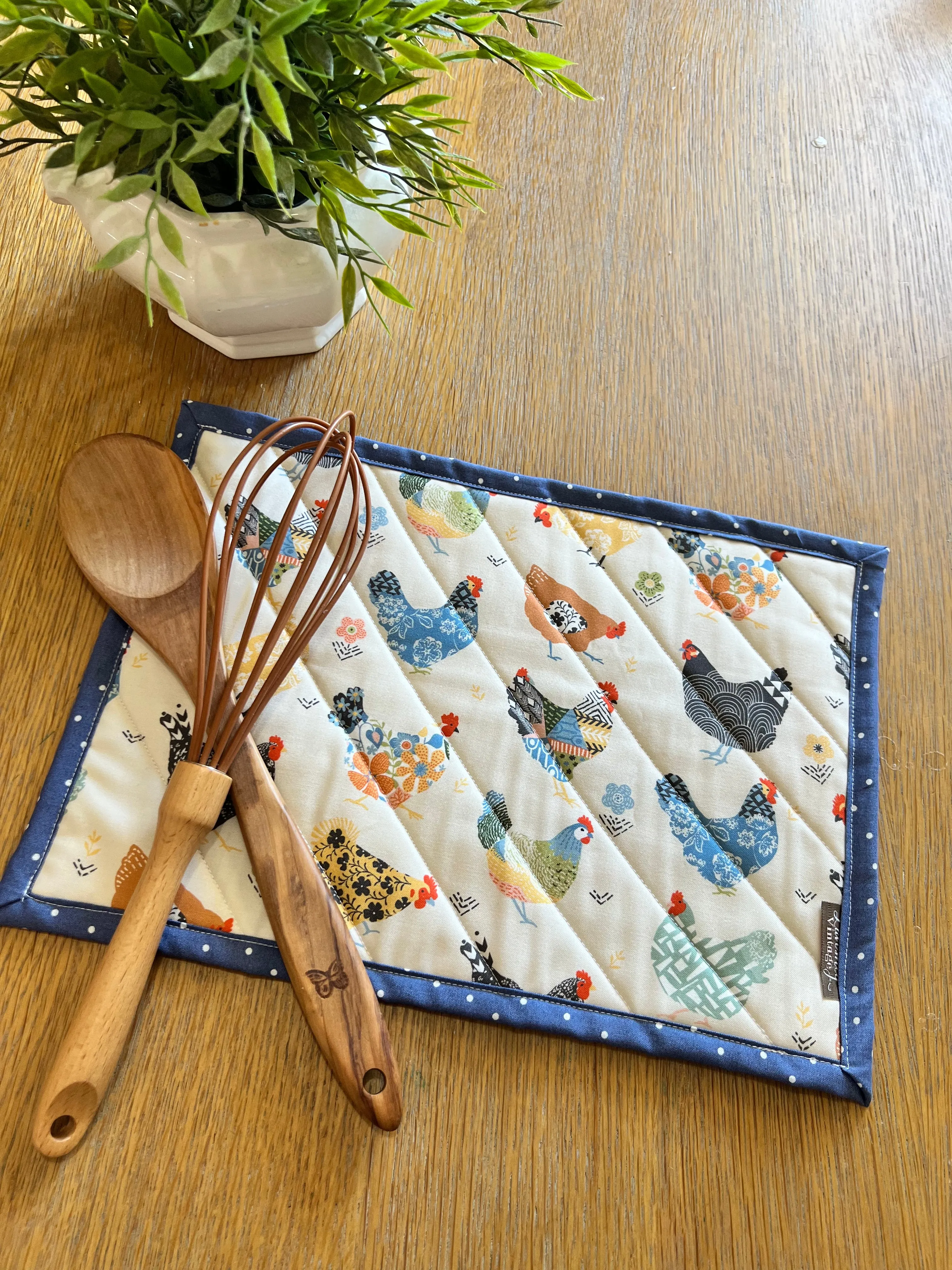 Floral Chicken Hot Pad