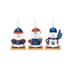 FOCO NHL Edmonton Oilers Smores Ornament 3 Pack