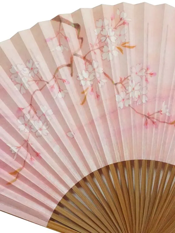 Folding Fan. Double-Sided Design made in Kyoto, Japan. Japanese Hand Fan. "Cherry Blossom / 流水に桜360"