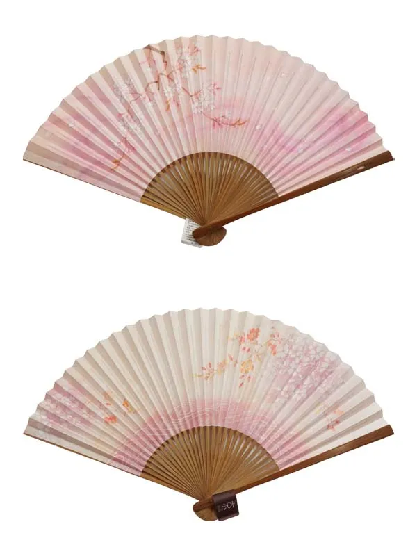 Folding Fan. Double-Sided Design made in Kyoto, Japan. Japanese Hand Fan. "Cherry Blossom / 流水に桜360"