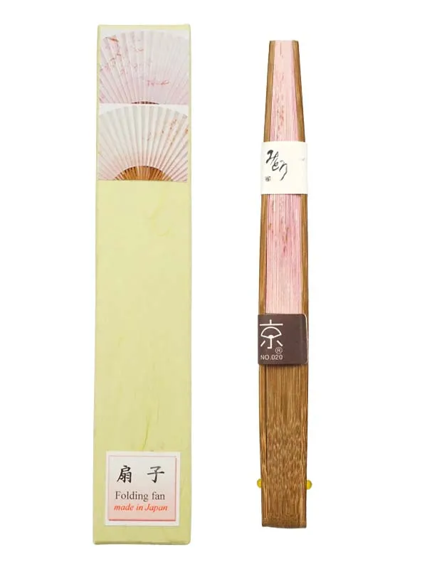 Folding Fan. Double-Sided Design made in Kyoto, Japan. Japanese Hand Fan. "Cherry Blossom / 流水に桜360"