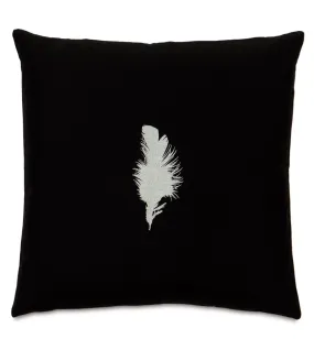 Freefall White and Black Throw Pillow Cover 20x20