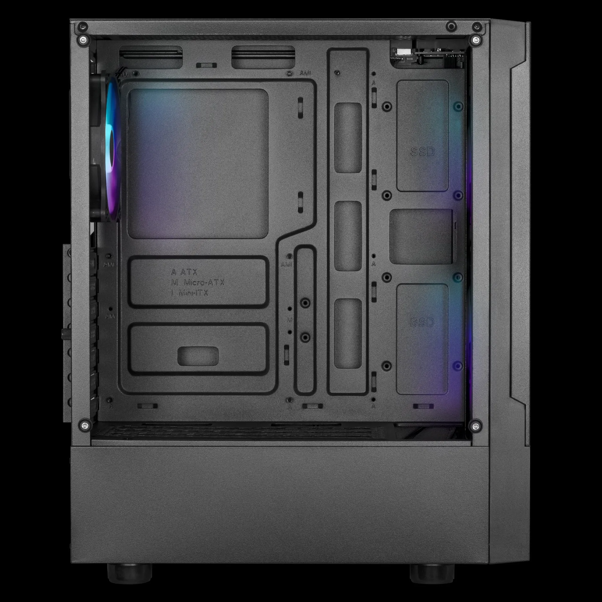 GAMDIAS Talos E3 MESH Tempered Glass Mid Tower (ATX) Gaming PC Casing | Included 3x 120mm ARGB Case Fans