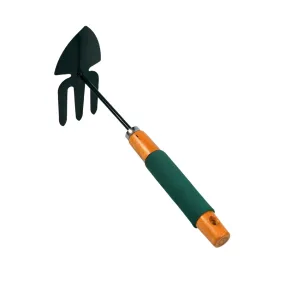 Gardening Tool Double Headed Shovel Hoe-with 3 Prong Tool Kit, 2 in 1 Garden Tool for Home Gardens and Planting with Wooden Handle (Double Headed Hoe)