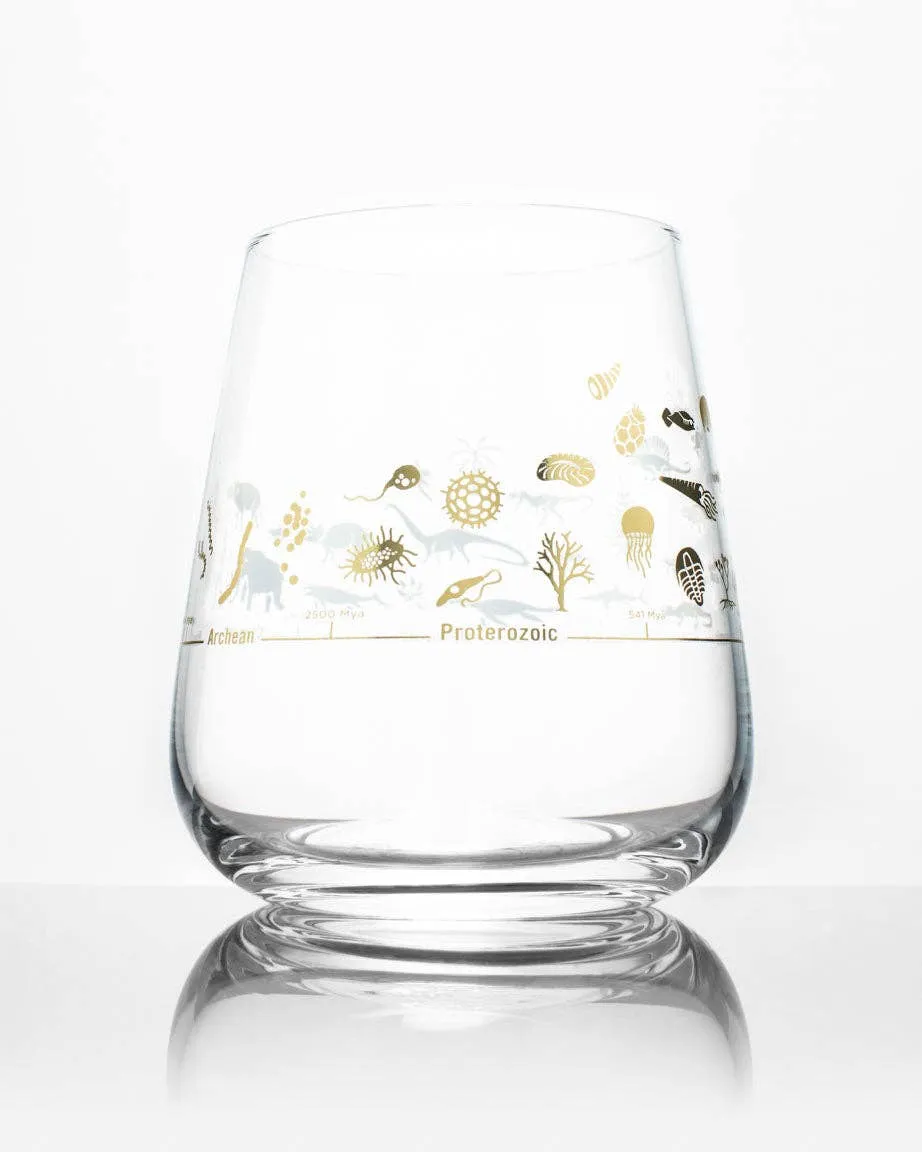 Geologic Time Scale Wine Glass: Gold Foil