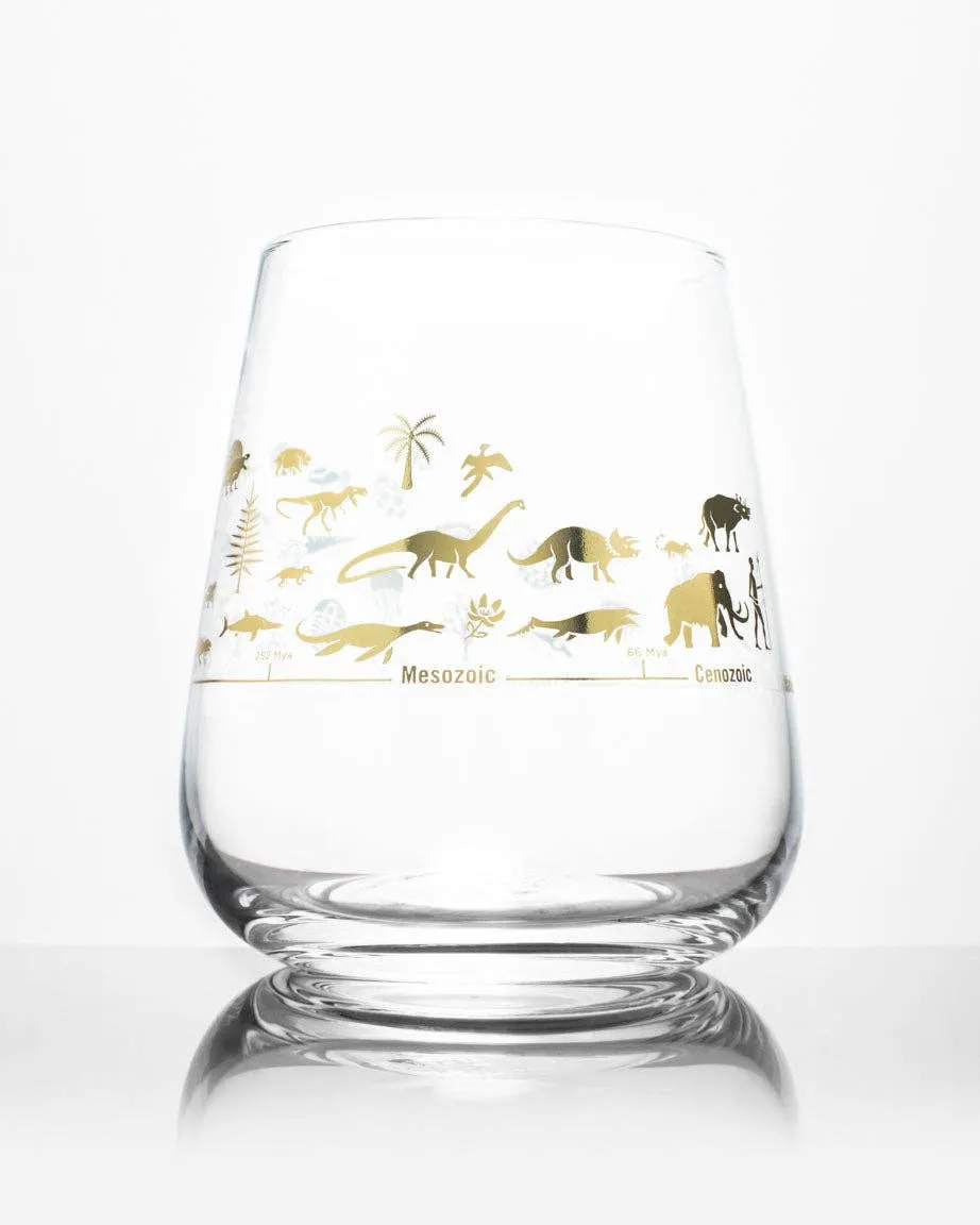 Geologic Time Scale Wine Glass: Gold Foil