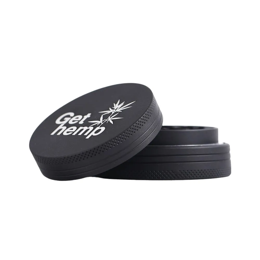 Get Hemp - 62mm - 4 Part Black Aluminium Grinder