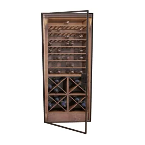 Glass Enclosed Wine Cellar Bronze Door