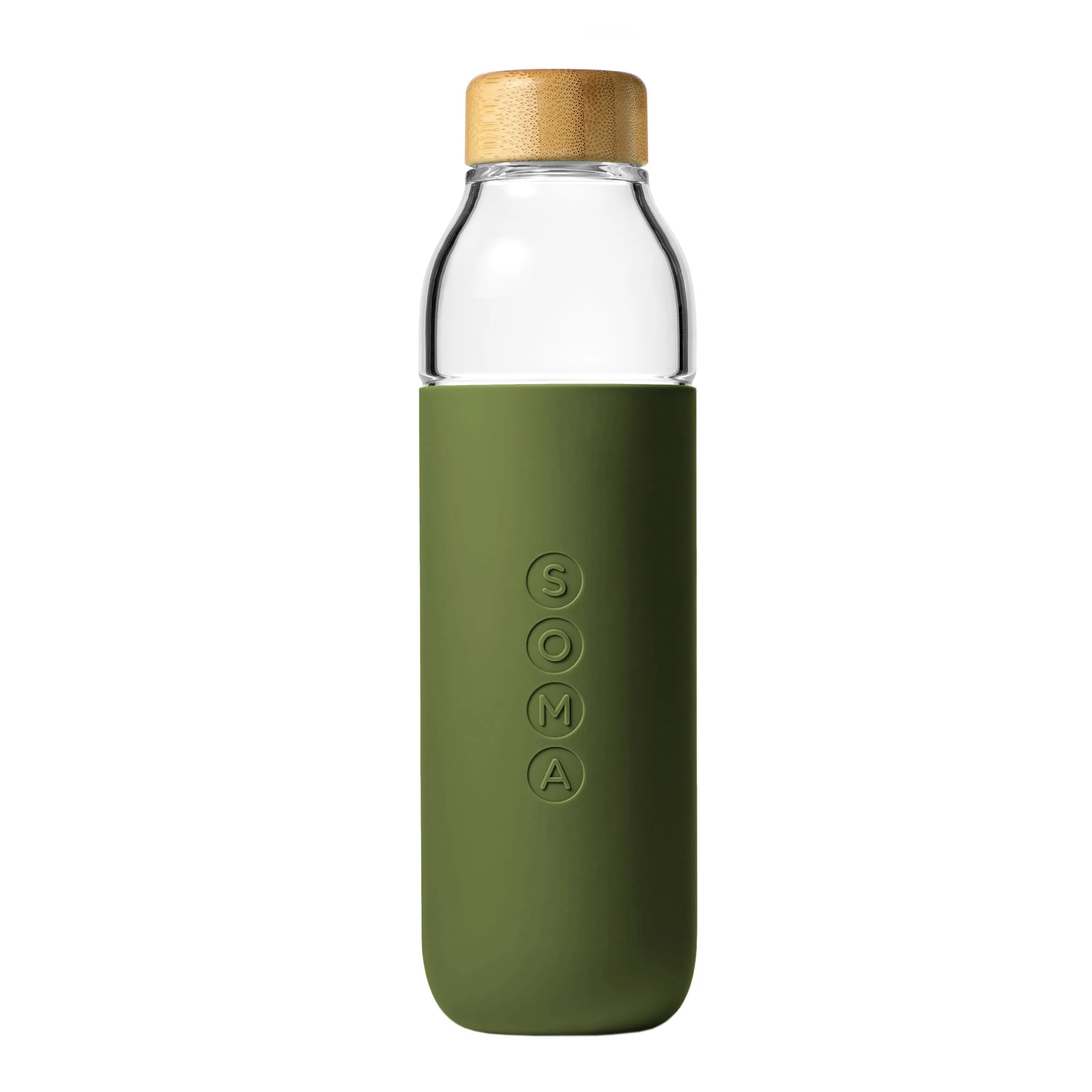 Glass Water Bottle (Olive)