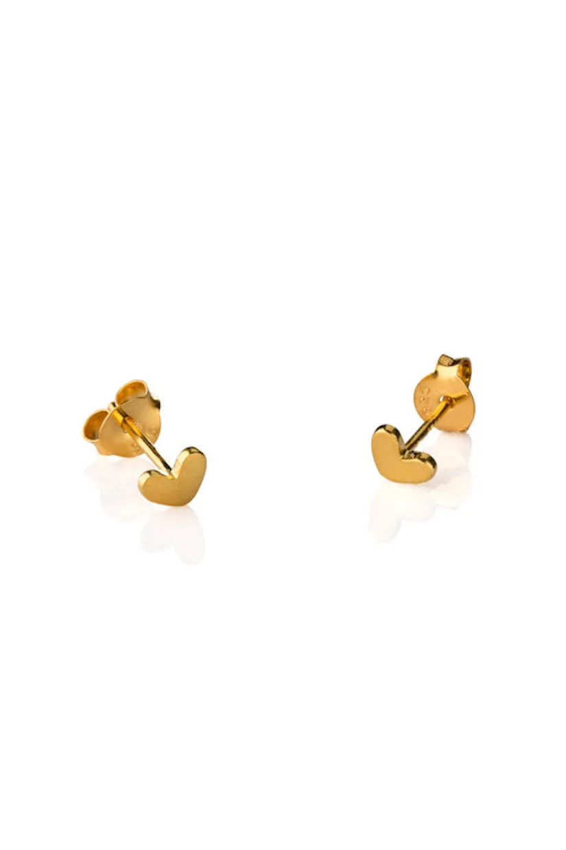 Gold Tiny Heart Studs