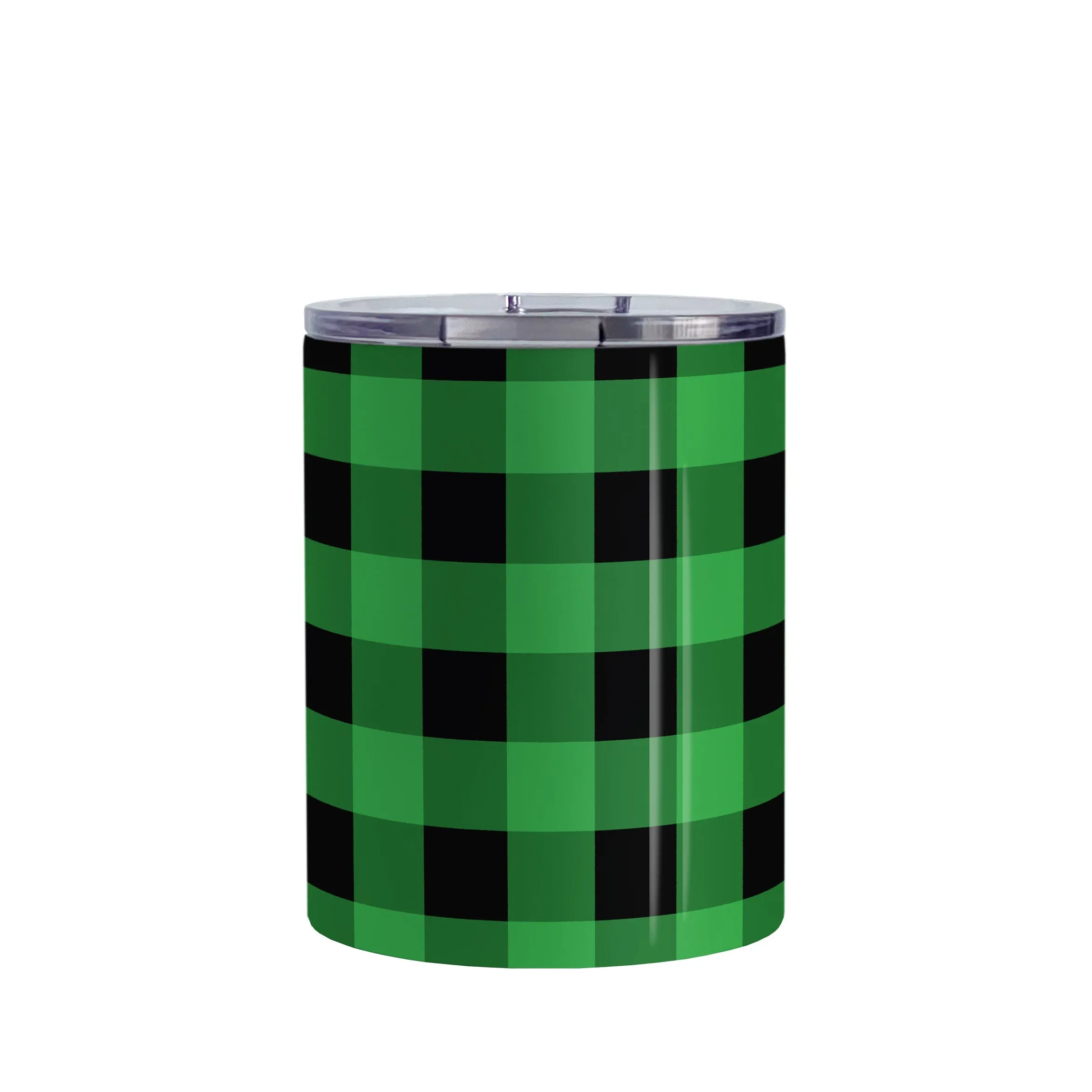 Green and Black Buffalo Plaid Tumbler Cup