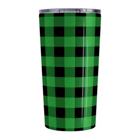 Green and Black Buffalo Plaid Tumbler Cup