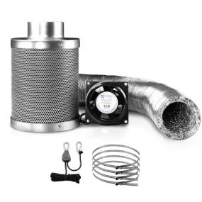 Green Fingers Hydroponics Grow Tent Ventilation Kit Vent Fan Carbon Filter Duct Ducting 4 inch