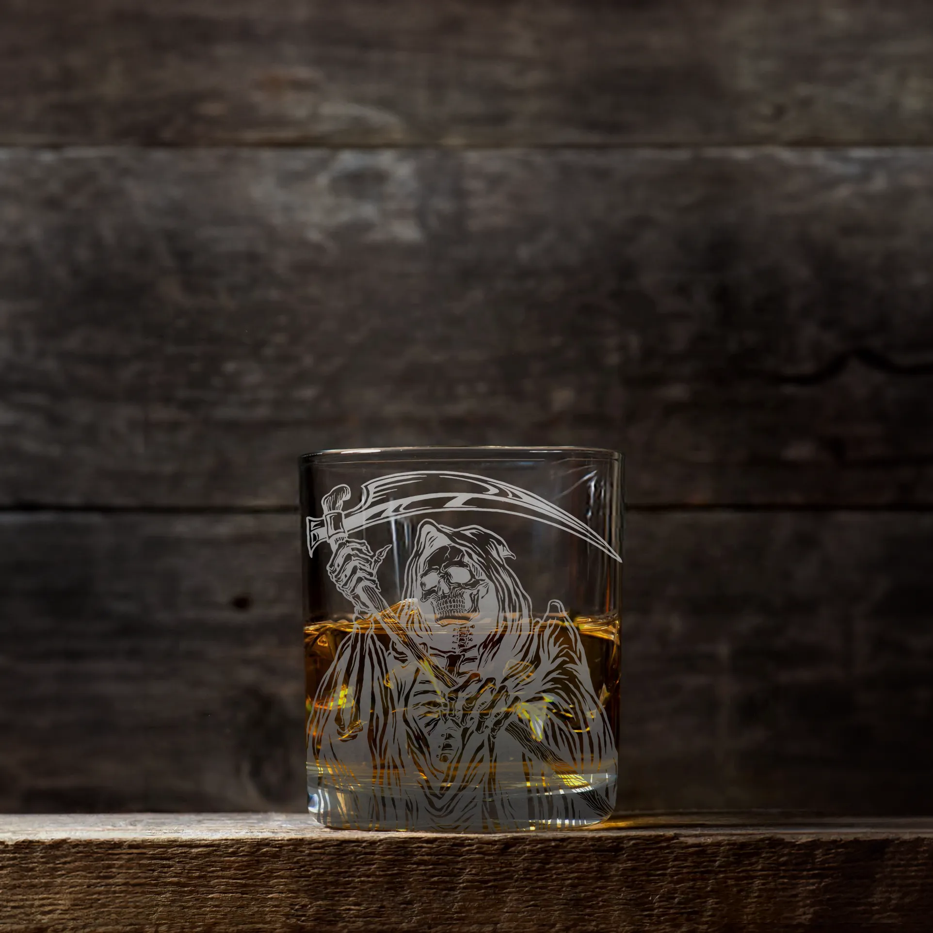 GRIM REAPER Whiskey Glass by Lumengrave