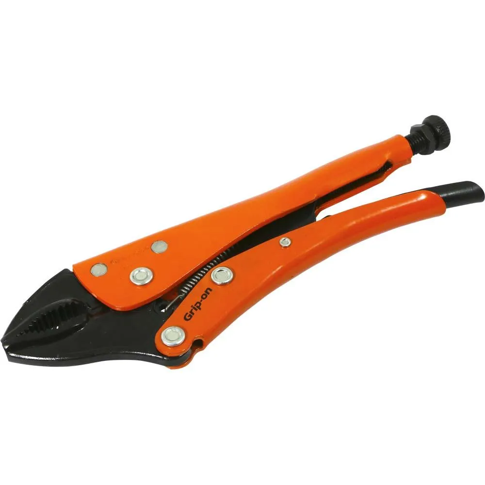 Grip-on® Locking Pliers-Curved Jaws with Wire Cutter