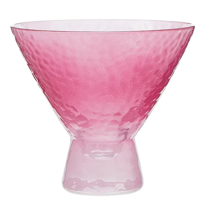 Hammered Martini Glass- Pink