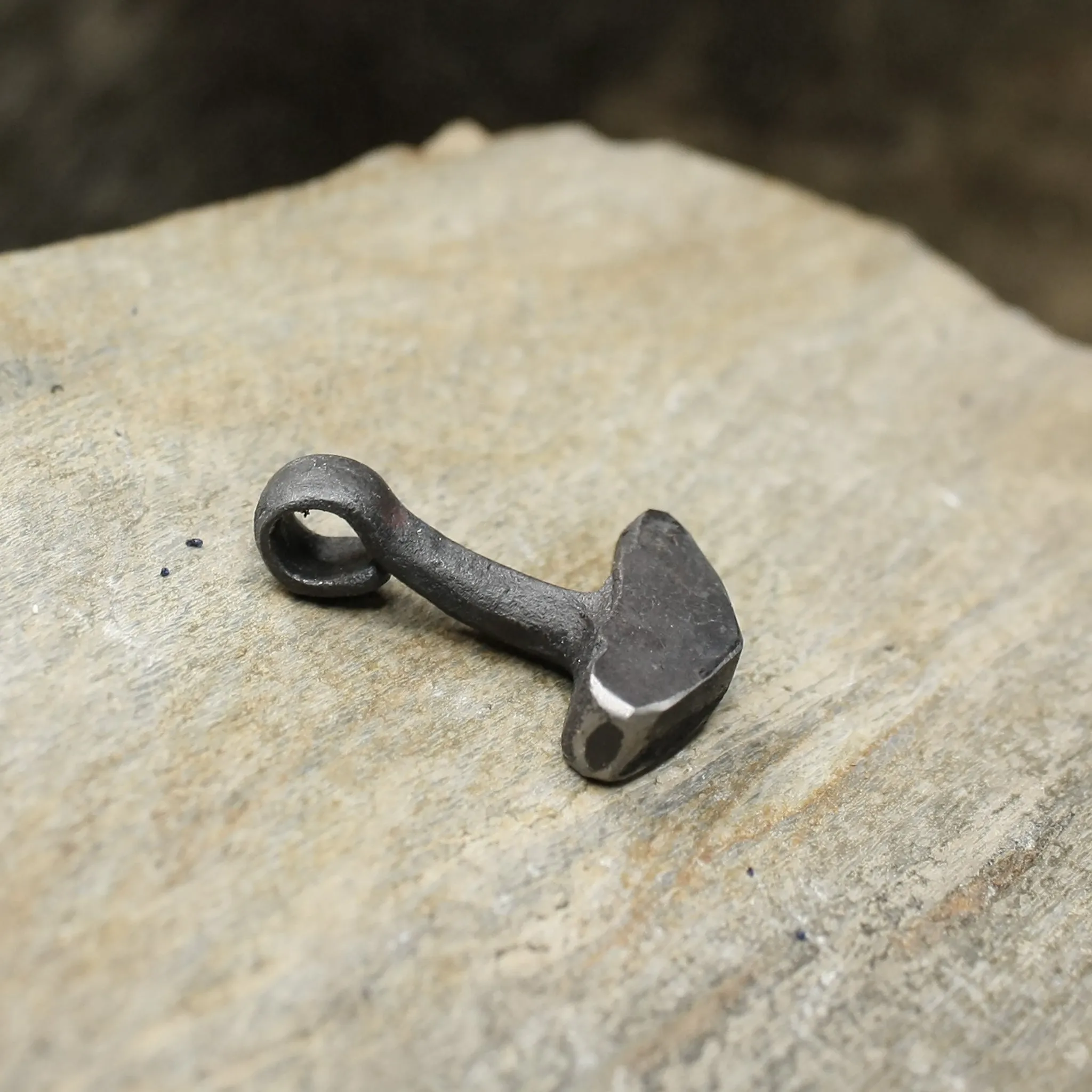 Hand Forged Replica Iron Thors Hammer Pendant