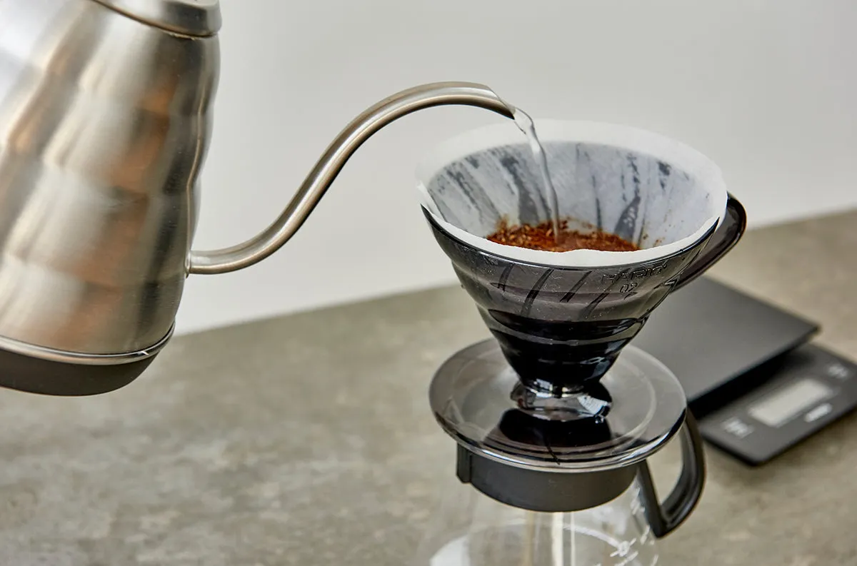 Hario V60 Coffee Dripper Set Transparent Black (Size 02)