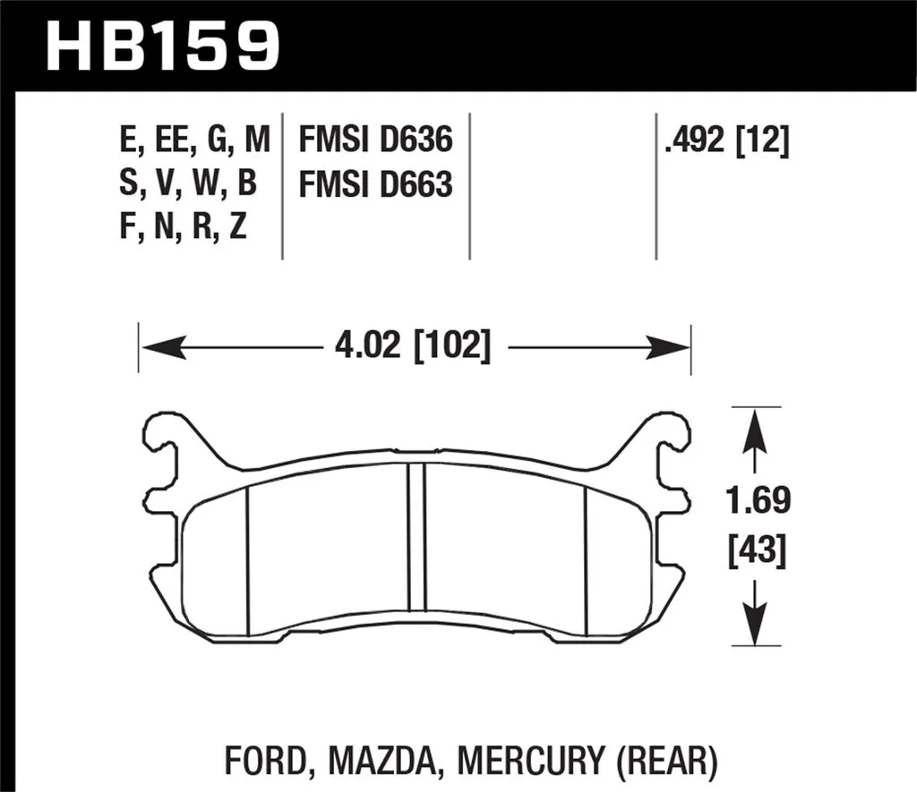 Hawk DTC-30 Brake Pad - Rear (HB159W.492)