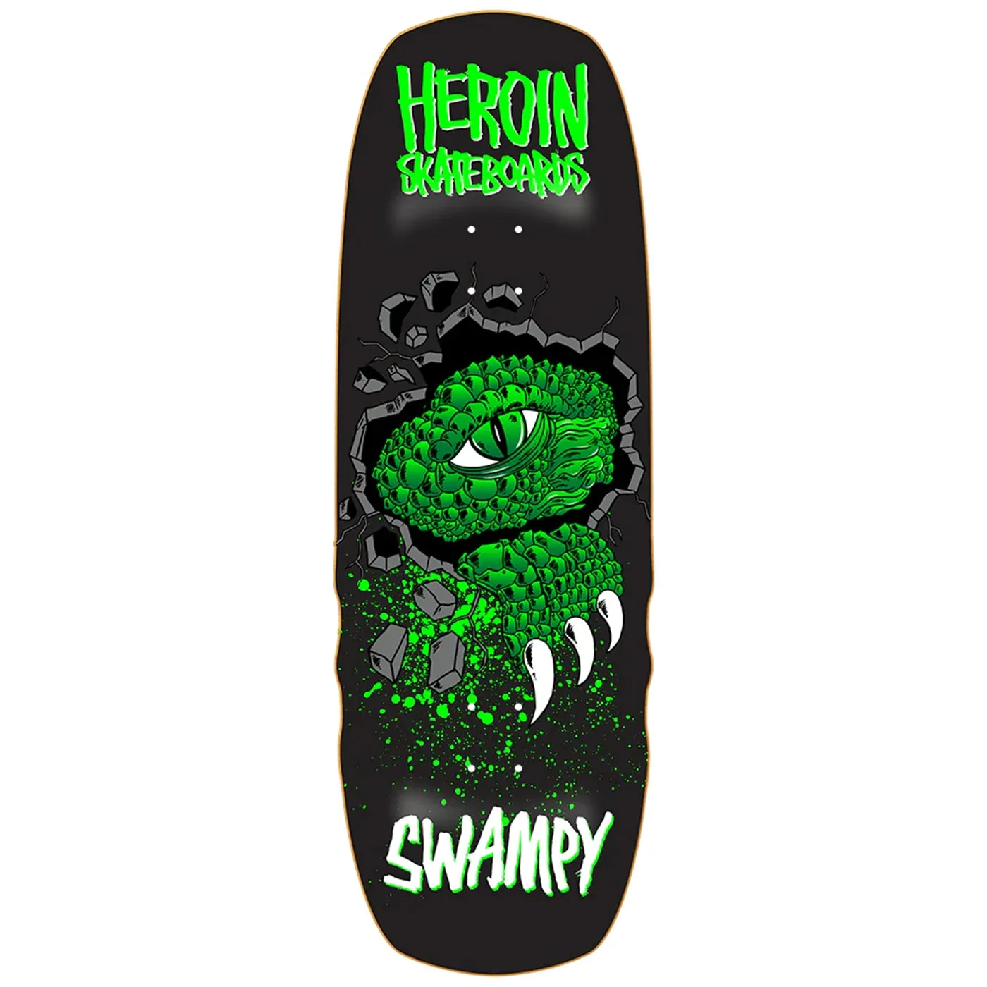 Heroin Skateboards Swampy Alligator Shovel Skateboard deck 10.5"