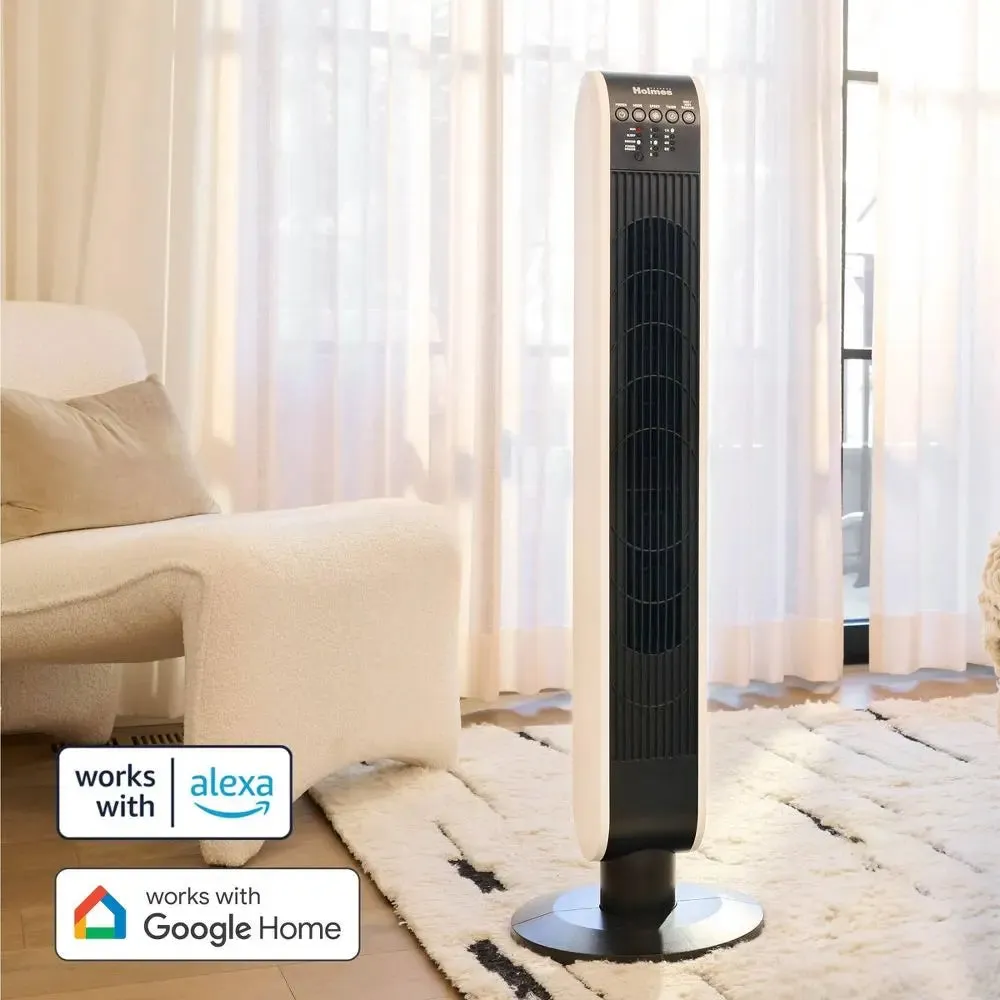 Holmes 40" Oscillating Wi-Fi connect Designer Series Tower Fan