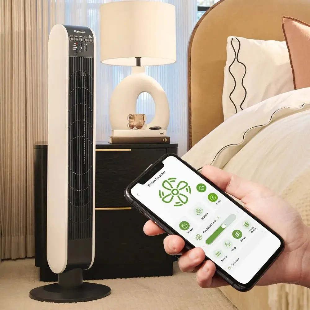 Holmes 40" Oscillating Wi-Fi connect Designer Series Tower Fan