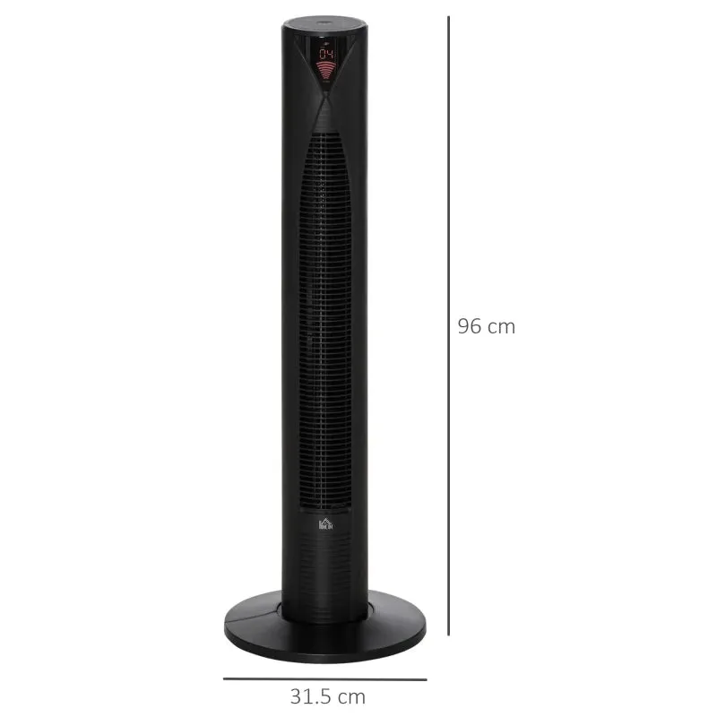 HOMCOM Oscillating Tower Fan with 3 Speeds 96cm - Black